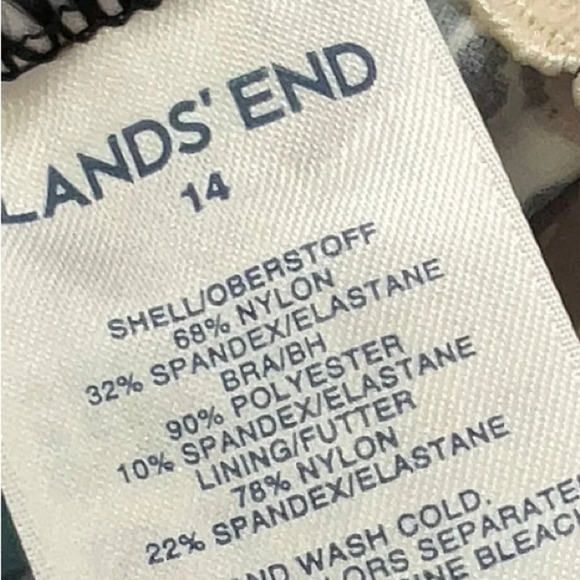 Lands End | Coastal Pool Tropical Floral Boho Halter One Piece Swimsuit Size 14 - Picture 4 of 5